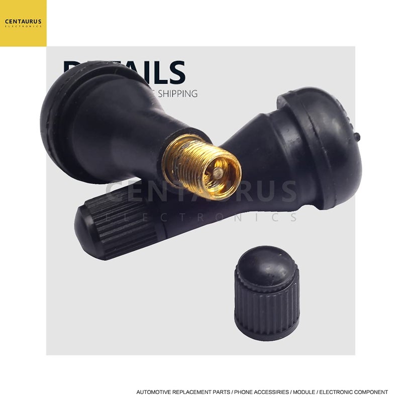 CE Centaurus Electronics CENTAURUS Snap-in Standard Length Black Rubber Valve Stem TR413 (200pcs) Replacement for Tubeless 0.453in 11.5mm Rim Holes on Vehicles - Image 4